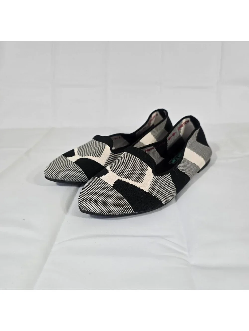 Skechers Cleo Sherlock Engineered Knit Ballet Flats Women Sz 7.5 Black Air Cool